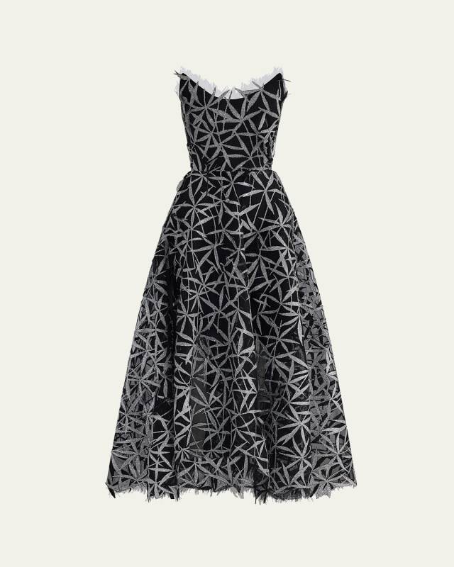 Axis Embellished Strapless Fit-&-Flare Gown